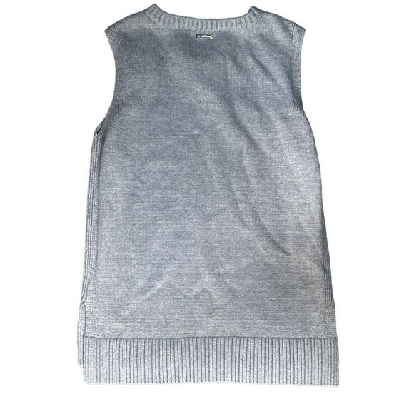 MICHAEL KORS Pearl Heather Sleeveless Sweater MK Gray Pullover Chain Detail Size - Picture 2 of 5
